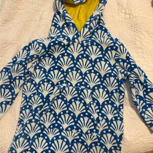 Mini Boden Blue and White Patterned Terrycloth Hoodie and shorts